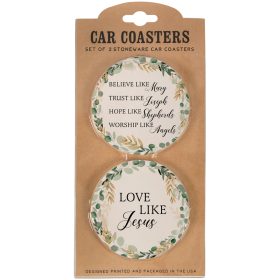 "Love Like Jesus" Car Coaster Set