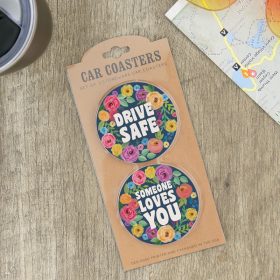 "Drive Safe" Car Coaster Set