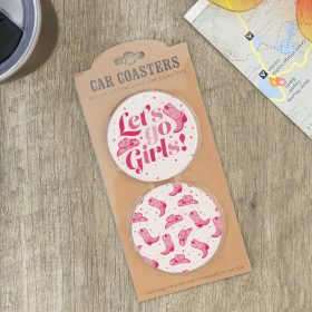 "Let's Go Girls" Car Coaster Set