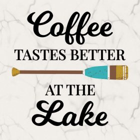 "Coffee Lake Wine Repeat" Square House Coaster - Bulk