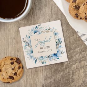 "Be Joyful" Square House Coaster - Bulk