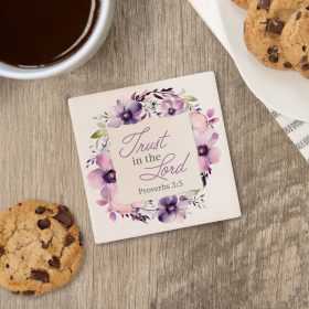 "Trust In The Lord" Square House Coaster - Bulk