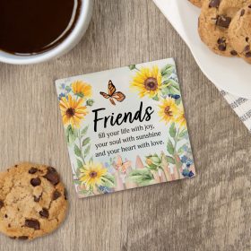 "Friends Fill" Square House Coaster - Bulk