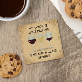 Wine Pairing Square House Coaster - Bulk