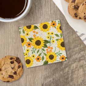 Sunflowers Square House Coaster - Bulk