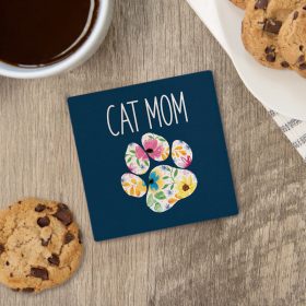 Cat Mom Square House Coaster - Bulk
