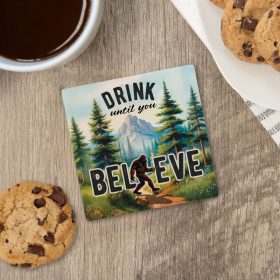 "Bigfoot Drink" Square House Coaster - Bulk
