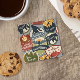 "Outdoor Stickers" Square House Coaster - Bulk