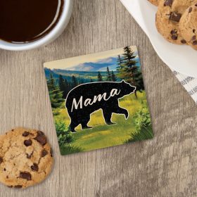 "Mama Bear" Square House Coaster - Bulk