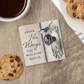 Under His Wings Square  Coaster