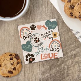 "Dog Stickers" Square Car Coaster - Bulk
