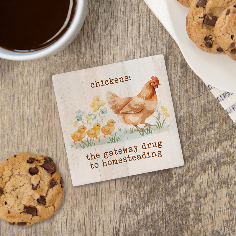 "Homesteading" Square Car Coaster – Bulk