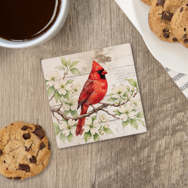 Cardinal Branch House Coaster