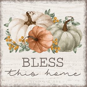 "Bless This Home Fall" Square House Coaster - Bulk