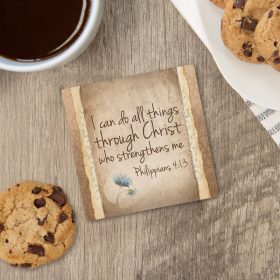 "Strengthens Me" Square House Coaster - Bulk