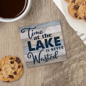 "Wasted At The Lake" Square House Coaster - Bulk