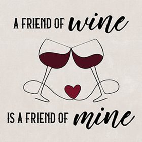 "Friend Of Wine" Square House Coaster - Bulk