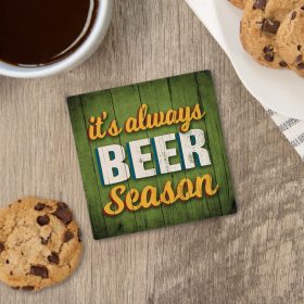 "Beer Season" Square House Coaster - Bulk