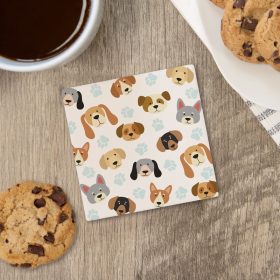 "Dog Pattern" Square House Coaster - Bulk