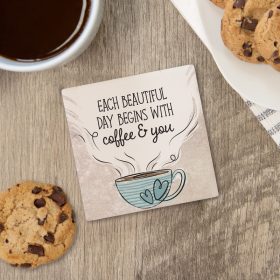"Coffee & You" Square House Coaster - Bulk