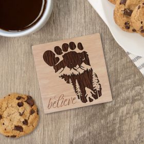 "Bigfoot Believe" Square House Coaster - Bulk