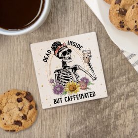 "Dead Inside" Square House Coaster - Bulk