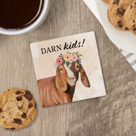 "Darn Kids!" Square House Coaster - Bulk