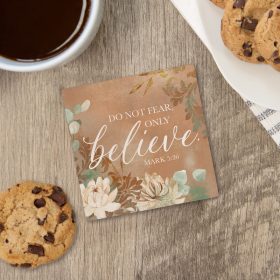 "Only Believe" Square House Coaster - Bulk