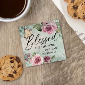 "Blessed" Square House Coaster - Bulk