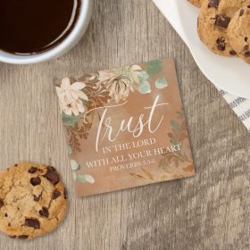 "Trust In The Lord" Square House Coaster - Bulk