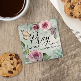 "Pray Without Ceasing" Square House Coaster - Bulk