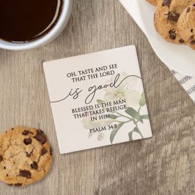 "The Lord Is Good" Square House Coaster - Bulk
