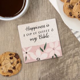 "Coffee & Bible" Square House Coaster – Bulk