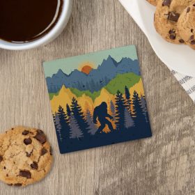 "Bigfoot Mountains" Square House Coaster – Bulk