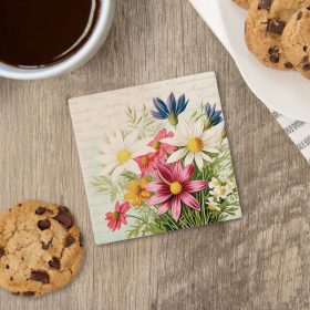 "Bouquet Pink" Square House Coaster – Bulk