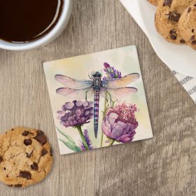 "Dark Dragonfly" Square House Coaster – Bulk