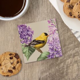"Goldfinch" Square House Coaster - Bulk