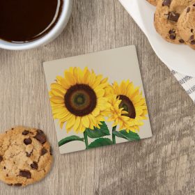 "Sunflowers" Square House Coaster - Bulk