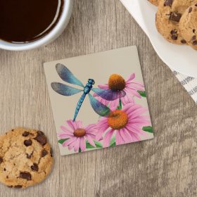 "Dragonfly" Square House Coaster - Bulk