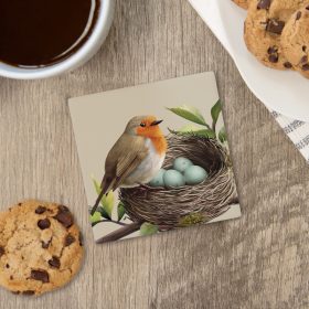 "Robin" Square House Coaster - Bulk