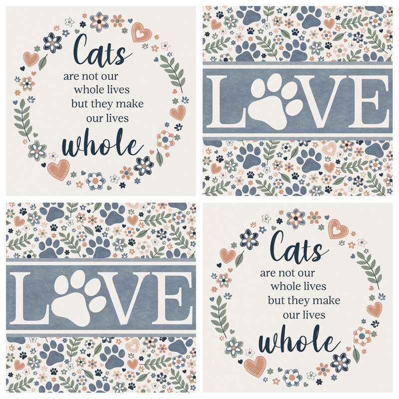 Cats Make House Coaster Set