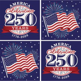 "250 Years" Square House Coaster - Set