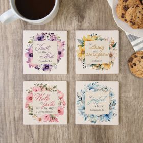 "Colorful Religious" Square House Coaster Set