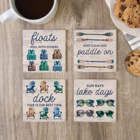 Lake Icons Square House Coaster - Set