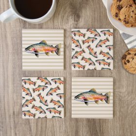 Fish Scatter Square House Coaster - Set