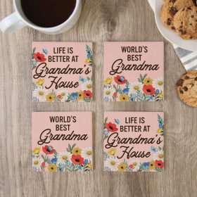 Grandma Square House Coaster - Set