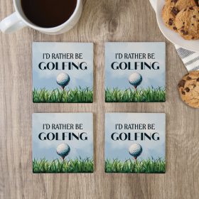 Golfing Square House Coaster - Set