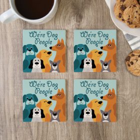 "Dog People" Square House Coaster Set