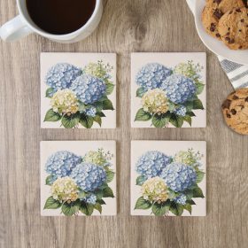 "Hydrangeas" Square House Coaster Set