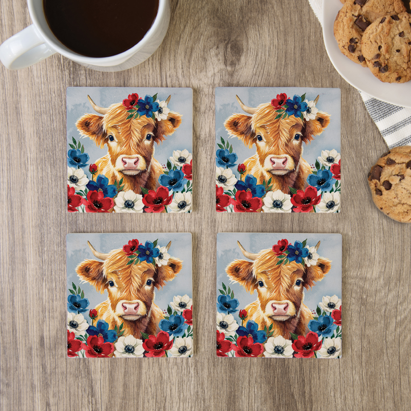 Patriotic House Coaster Set